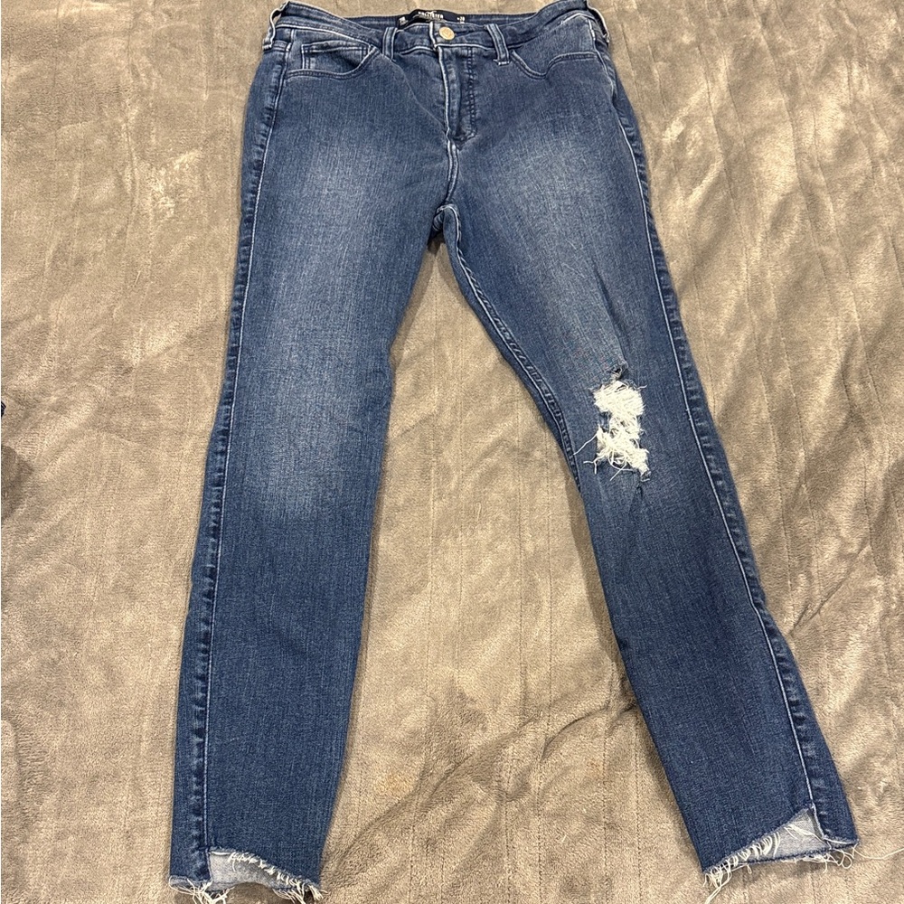 Hollister Dark Blue Distressed Skinny Jeans